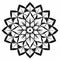 Black And White Mandala Design With Geometric Decoration And Flower