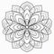 Black And White Mandala Flower Coloring Page