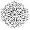 Black And White Mandala Flower Coloring Page Inspired By Ephraim Moses Lilien