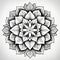 Black And White Mandala Flower: Detailed Shading Coloring Page