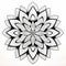 Black And White Mandala Flower Illustration: Juxtaposition Of Hard And Soft Lines