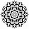 Black And White Mandala Flower Pattern: Intricate Baroque-inspired Ornamentation