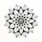 Black And White Mandala Flower: Subtle Realism With Detailed Line-work