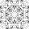 Black and white mandala pattern. Monochrome background with ornament. Hand-drawn vector illustration. Anti stress