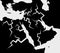 Black and white map of Middle east with cracks