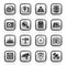 Black and white map, navigation and Location Icons