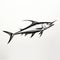 Black And White Marlin Fish Illustration: Subtle Ink Application And Sketchy Lines