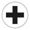 Black and white medical cross symbol silhouette