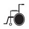 Black and white medical wheelchair icon vector isolated in white background.