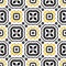 Black and white mediterranean seamless ceramic tile pattern.