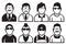 Black and White Men Fashion Vector Icons