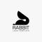 black and white minimalist rabbit logo template