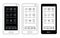 Black and white mobile template. Abstract line icon app geometric interface.