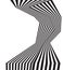 Black and white mobious wave stripe optical abstract design
