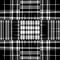 Black and white modern plaid pattern. Seamless monochrome tartan design for retro wallpaper.