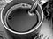 Black and white monotone dramatic view of cup of coffee. Sad and melancholy atmosphere