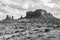 Black and White Monument Valley panorama - Arizona, AZ