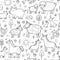 Black and white mother and baby animals seamless pattern