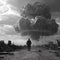 Black and white nuclear apocalypse, doomsday. AI generated