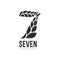 Black and white number seven logo formed by wheat ear