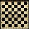 Black and white old empty chess board