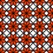 Black white and orange simple star shape geometric seamless pattern, vector