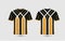 Black, White and orange stripe pattern sport football kits, jersey, t-shirt design template