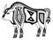 Black and white original ethnic tribal bison