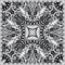 Black and white ornamental floral paisley bandanna