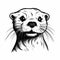 Black And White Otter Illustration On White Background