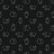 Black white outline hippo seamless repeat pattern. Chalk board effect. Hippopotamus stands  sits  gives a hug to female hippo