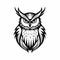 Black And White Owl Design: Clean And Sharp Logo In Dark Tonalities