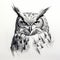 Black And White Owl Drawing: Photorealistic Technique With Bold Defined Lines