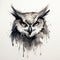 Black And White Owl Watercolor Painting With Realistic Lighting