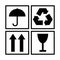 Black and white packaging cargo symbols