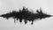 Black and white painting of a sound wave on a white background