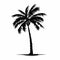 Black And White Palm Tree Silhouette Vector - Stylized Realism Design