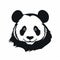 Black And White Panda Head Silkscreen Style Logo With Fairy Tale Illustrations