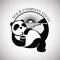 Black and white panda wildlife china animal modern and simple logo design