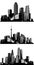 Black and white panorama cities.
