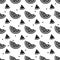 Black and white pattern with watermelon. Seamless pattern with watermelon and slice.