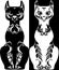 Black and white patterned stylized image cat