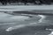 Black and white Patterns of Water and Sand on the beach