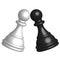 Black and white pawn