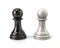 Black and white pawns 3d illustration