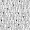 Black and white pencils and brushes seamless pattern