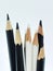 Black and white pencils on a plain background artist drawing materials