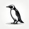 Black And White Penguin Illustration: Naturalistic Proportions And Clean Design