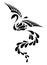 Black and White Phoenix Tribal Tattoo