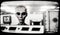 Black and white photo of creepy man. Generative AI